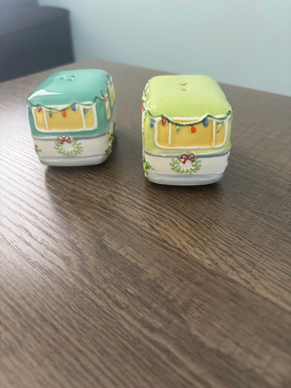 Holiday Camper Salt and Pepper Shaker Set - Teal & Lime - Home Accents